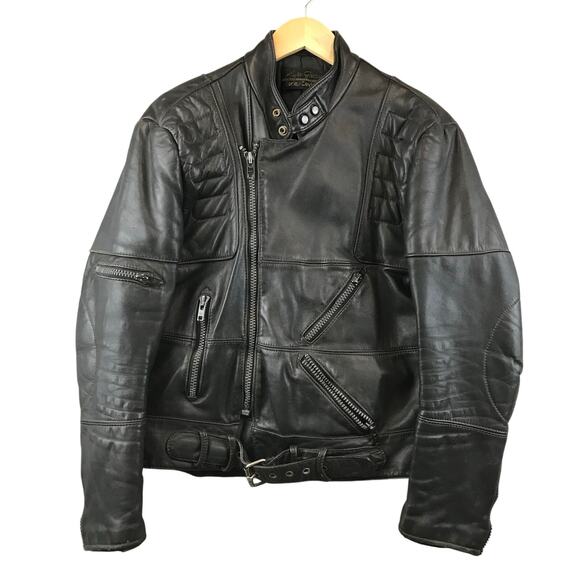 Vintage 80s Hein Gericke Harley Davidson Leather Bomber Jacket women M